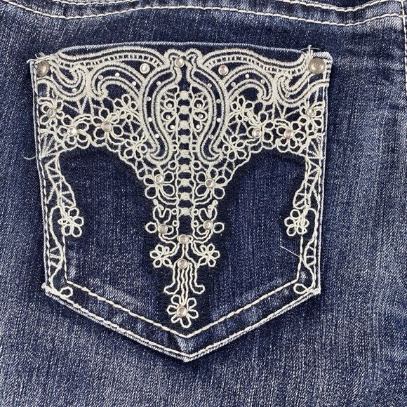 ND Weekend Denim Shorts Womens 24W Blue Embroidered Pockets Summer Boho Chic - Picture 9 of 15